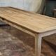 Solid oak farmhouse table "brut" 247x89, top "chocolate oak"