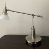 Articulated design lamp in brushed aluminum