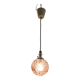 Doria Leuchten pendant lamp, textured Murano glass globe and brass,