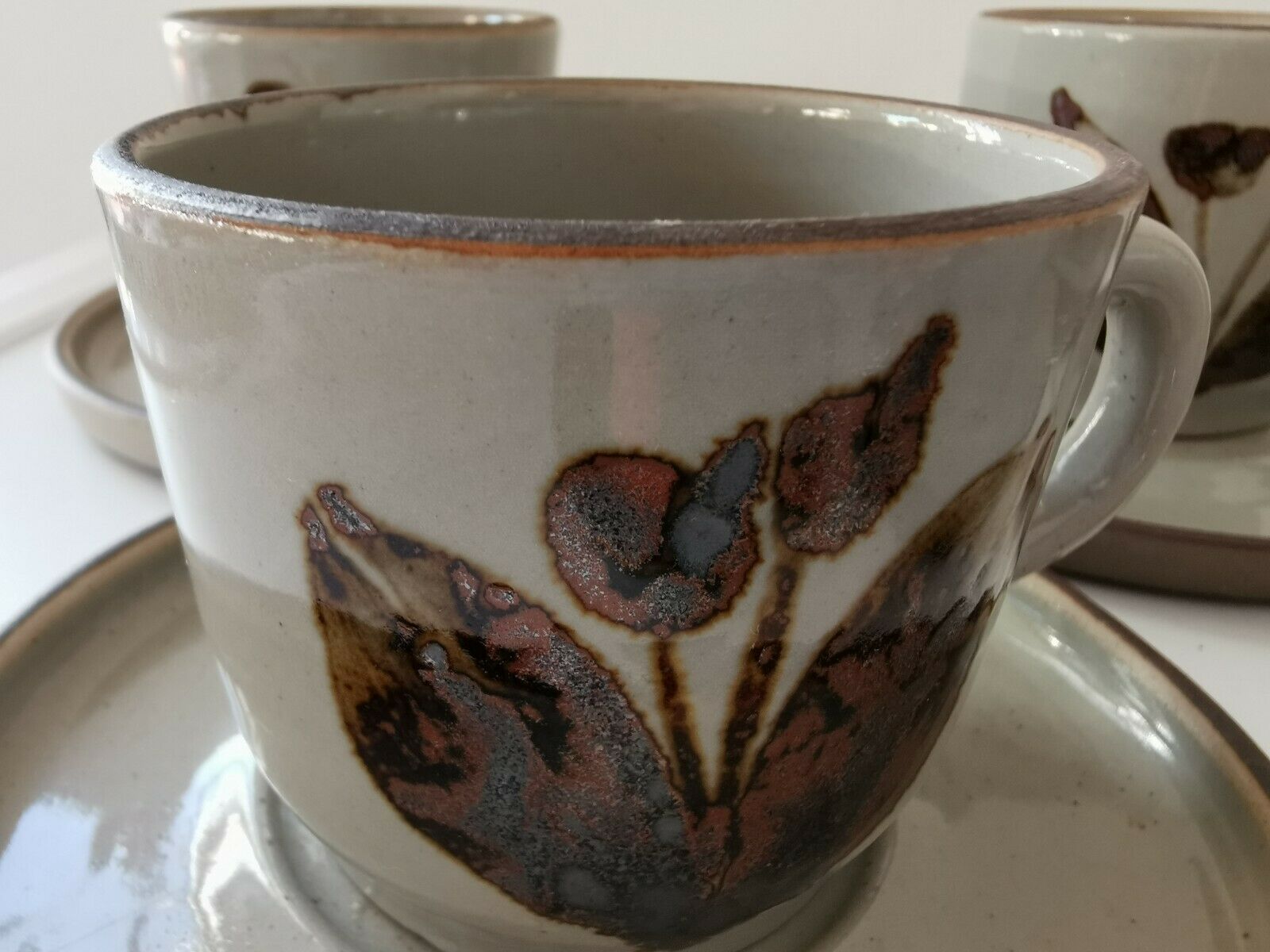 Set of 6 large sandstone cups from the vintage Arnon