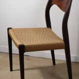 Scandinavian chair model 71 by Niels Otto Moller in teak and rope