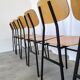 Set of 7 vintage school chairs by stol kamnik / 1970s yugoslavia / mid-cent