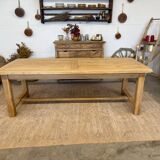 Solid oak table with birch extensions