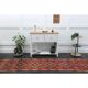1970s Vintage Turkish Oushak Handmade Wool Cotton Orange Runner Rug 81x293