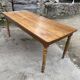 Farmhouse dining table for meals, made of solid oak, 1 drawer, 1950, 180x74cm.
