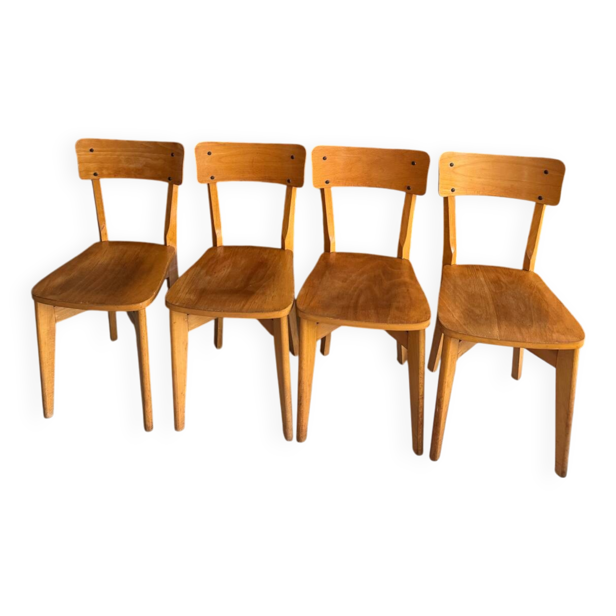 Set of 4 vintage Luterma bistro chairs in wood
