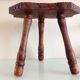 Vintage brutalist wooden tripod stool from the 60s and 70s