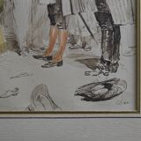 Edouard Detaille (1848-1912) Scène De Carnaval, Aquarelle Signée