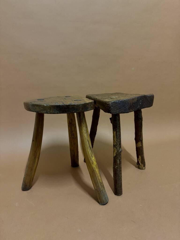 antique art brut stool