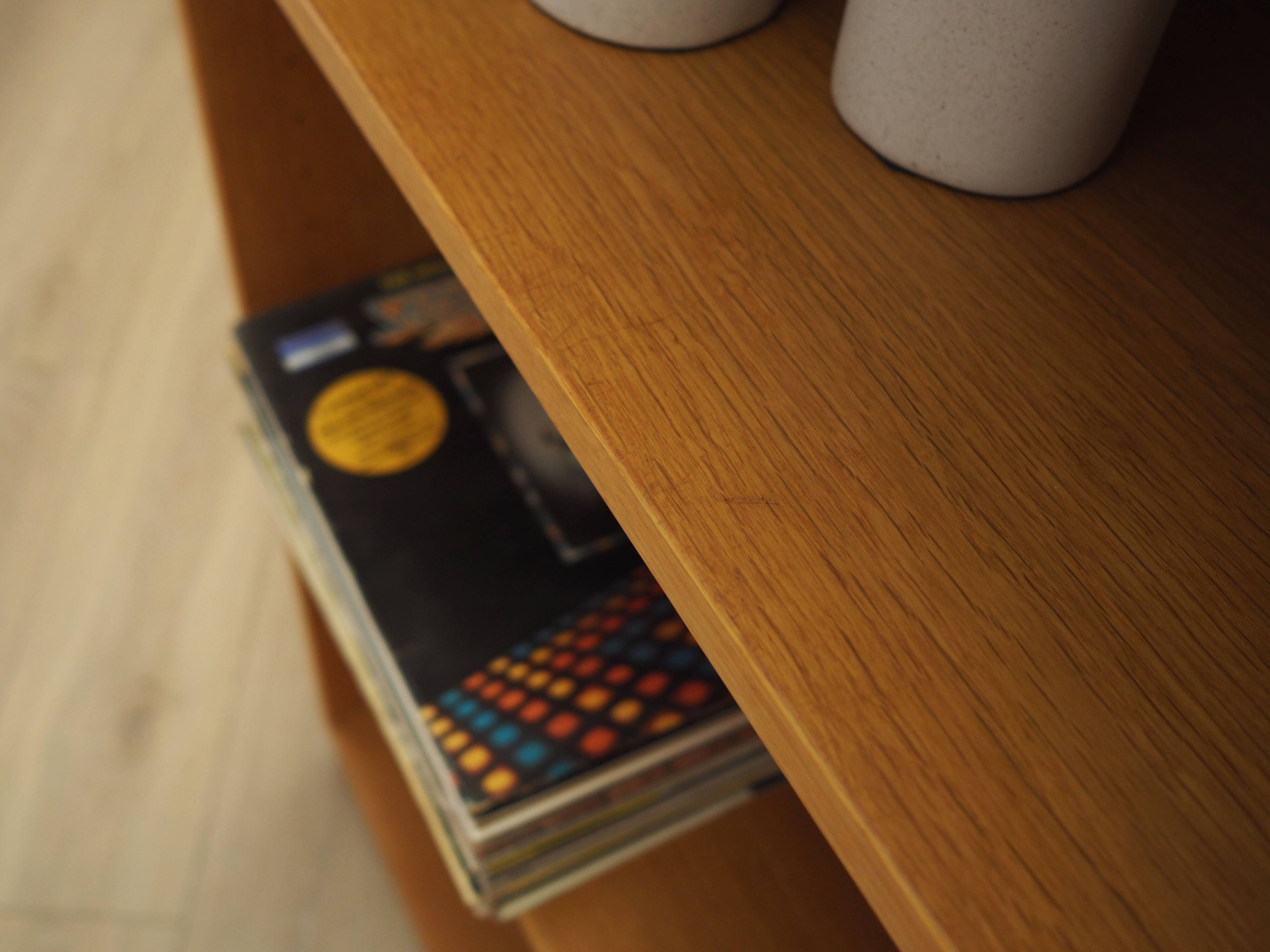 Danish ash shelving unit, adjustable shelves, 1970s