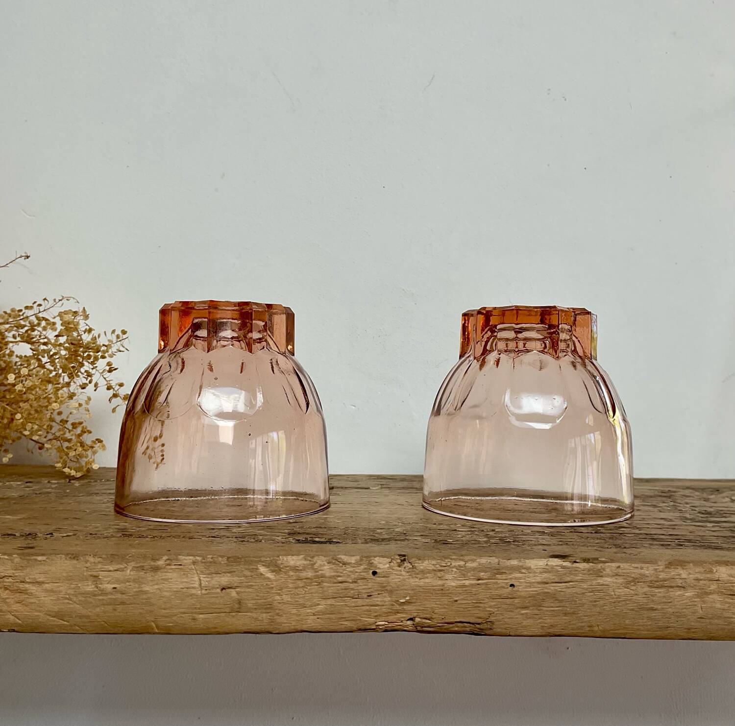 6 vintage Rosaline glasses