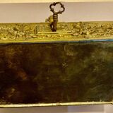 Jewelry chest with its bronze key, Renaissance style, 19th century fleur-de-lis decoration