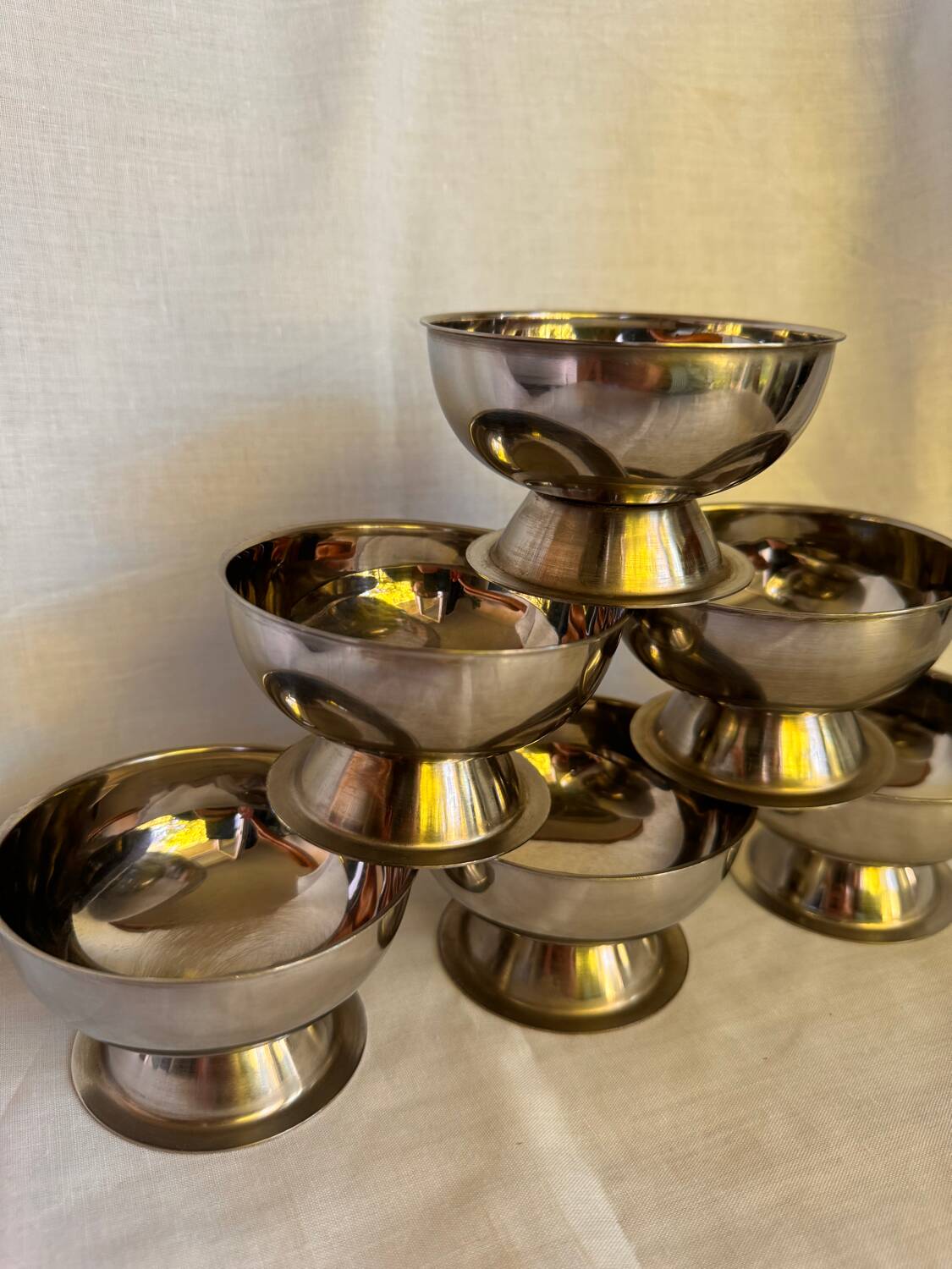 Lot de 6 coupes à glace en acier inoxydable