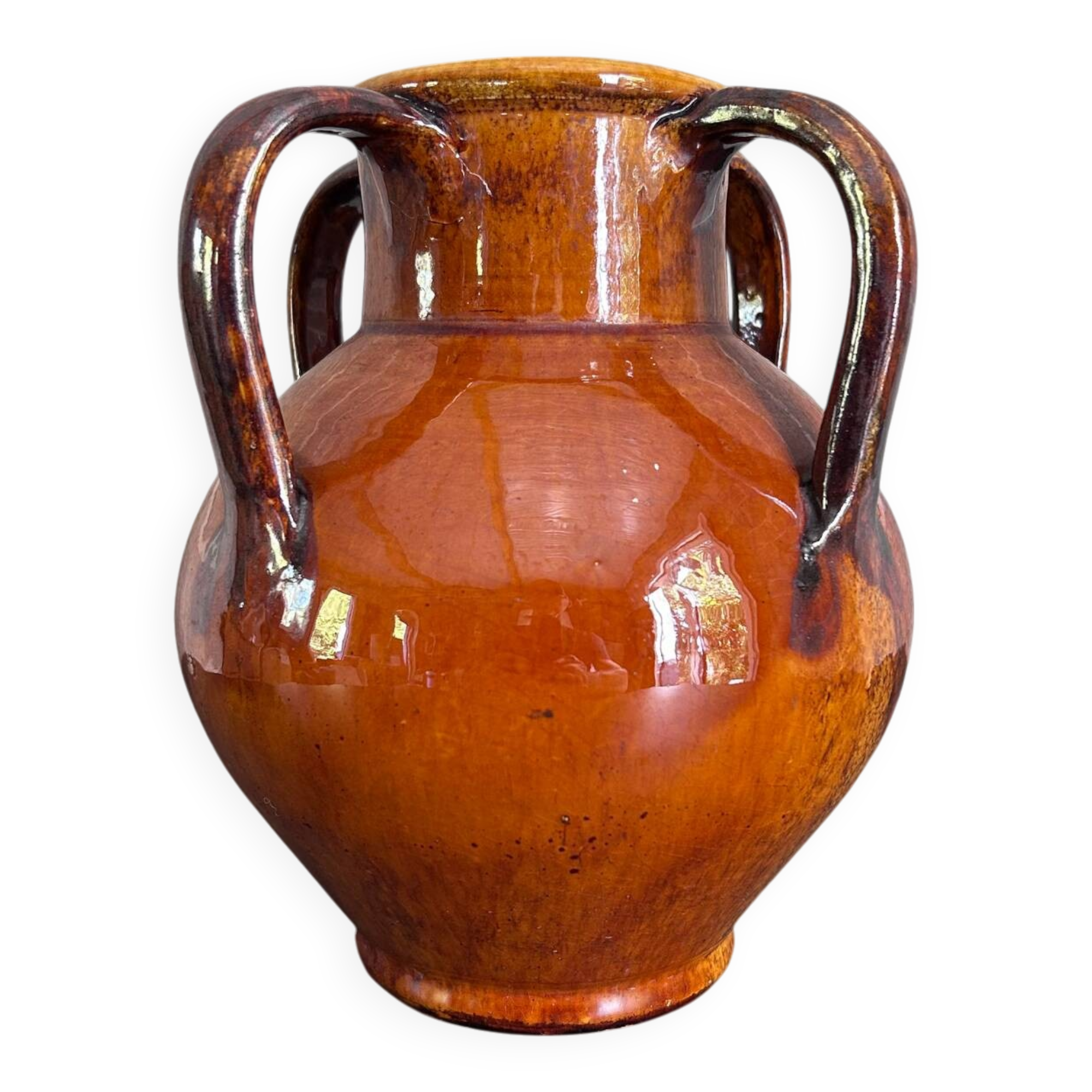Signed 4-handled vase