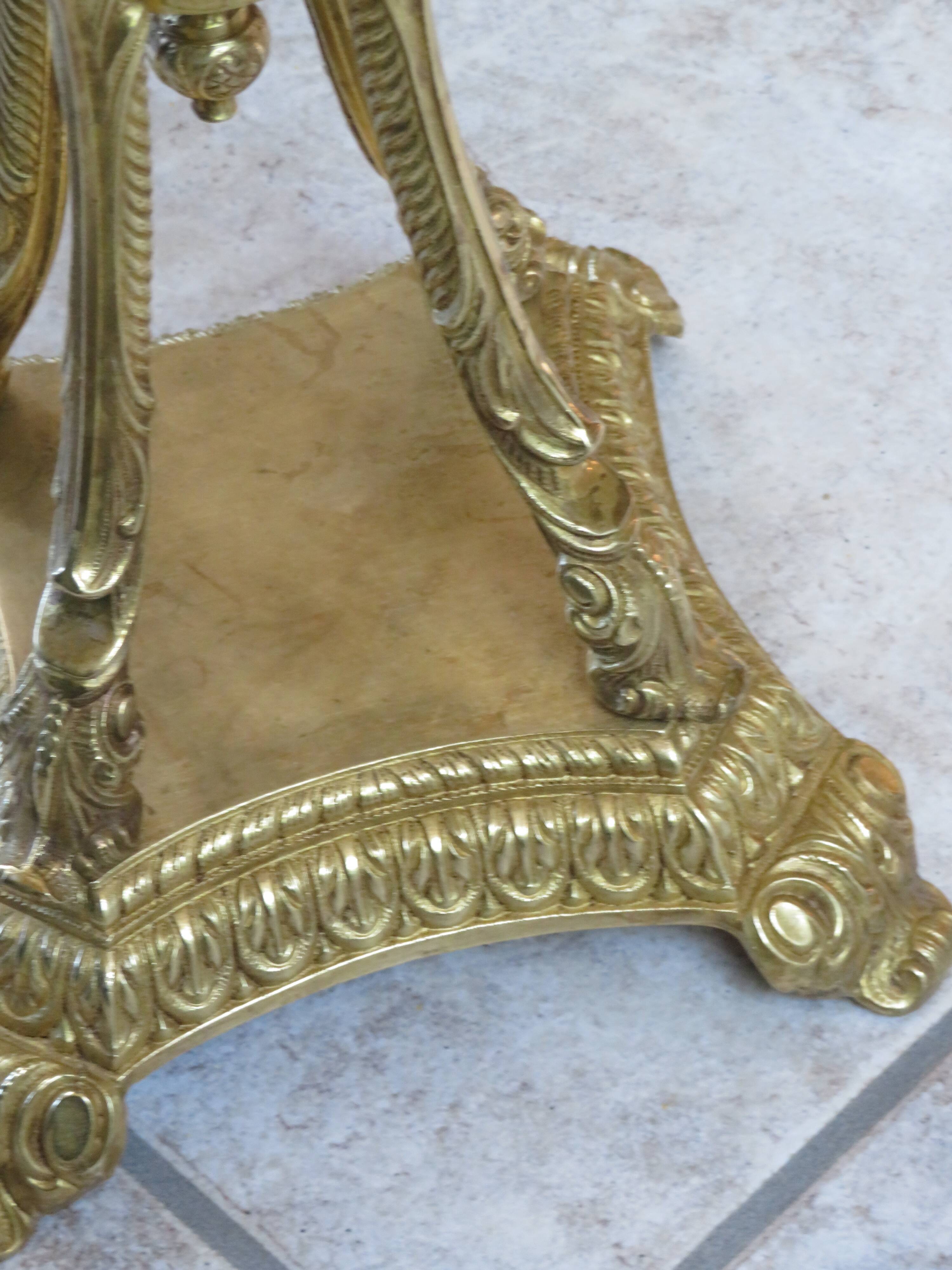 Bronze and blue porcelain floor lamp from the early 20th century.
