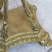 Lampadaire bronze et porcelaine bleue début XXème