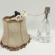Crystal foot lamp and skin and fringed lampshade