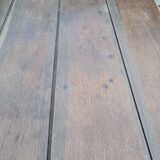 Burgundian oval farm table in 19th century solid oak with shutters - 1m93