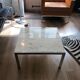 Table basse en marbre de Calacatta et structure  chromée circa 1975