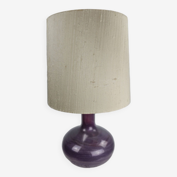 Lampe de table design Holmegaard modèle Troll 2 pied en verre couleur violet