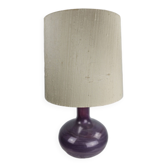 Lampe de table design Holmegaard modèle Troll 2 pied en verre couleur violet