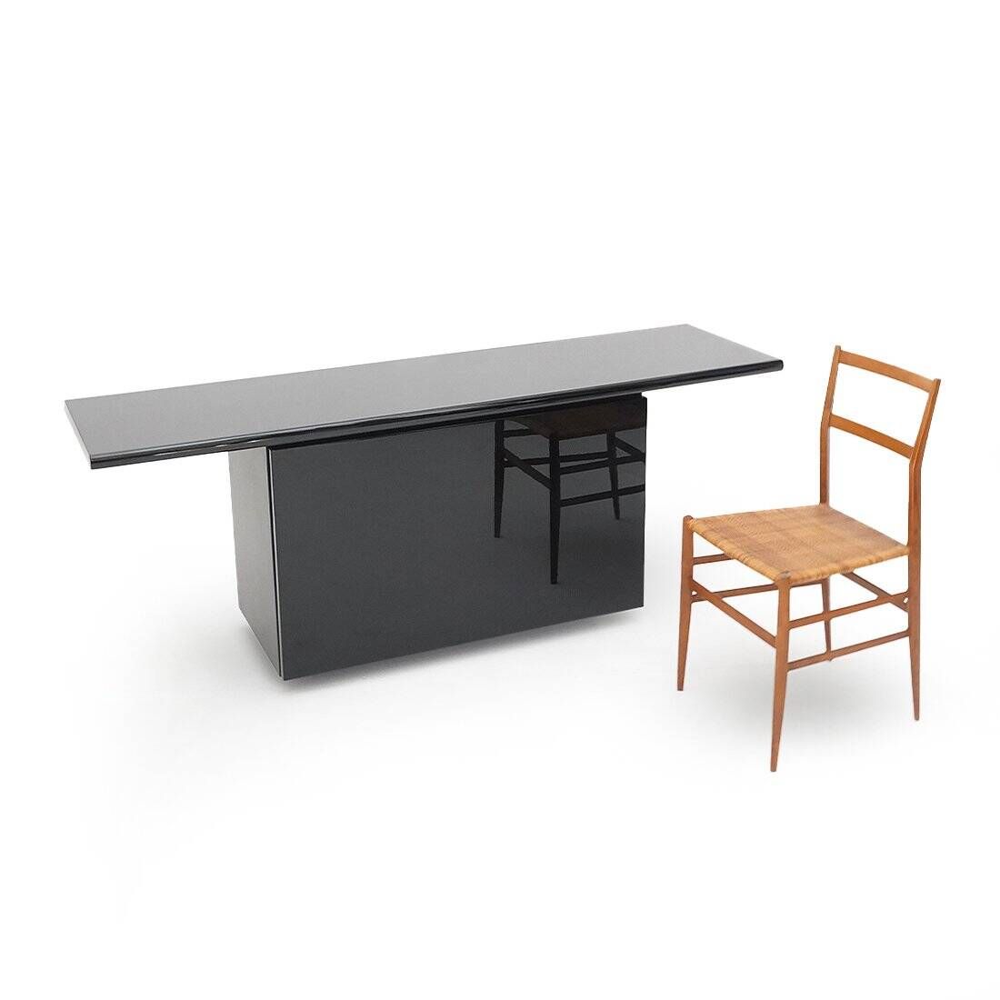 Black lacquered buffet by Giotto Stoppino for Acerbis, 1970s.