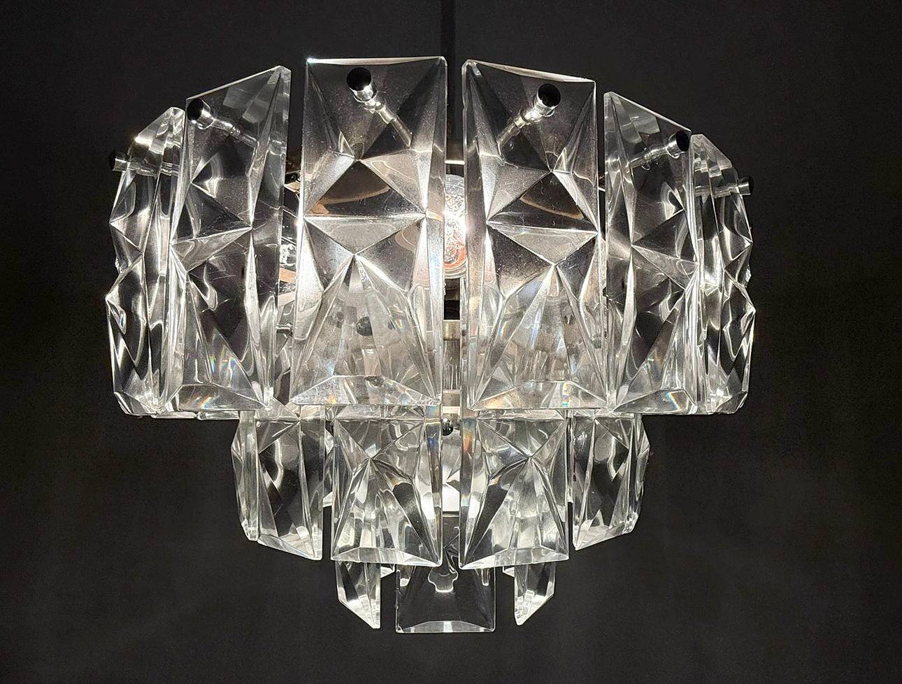 Mid-century chandelier/ceiling lamp by Kinkeldey, Germany, 1970s.