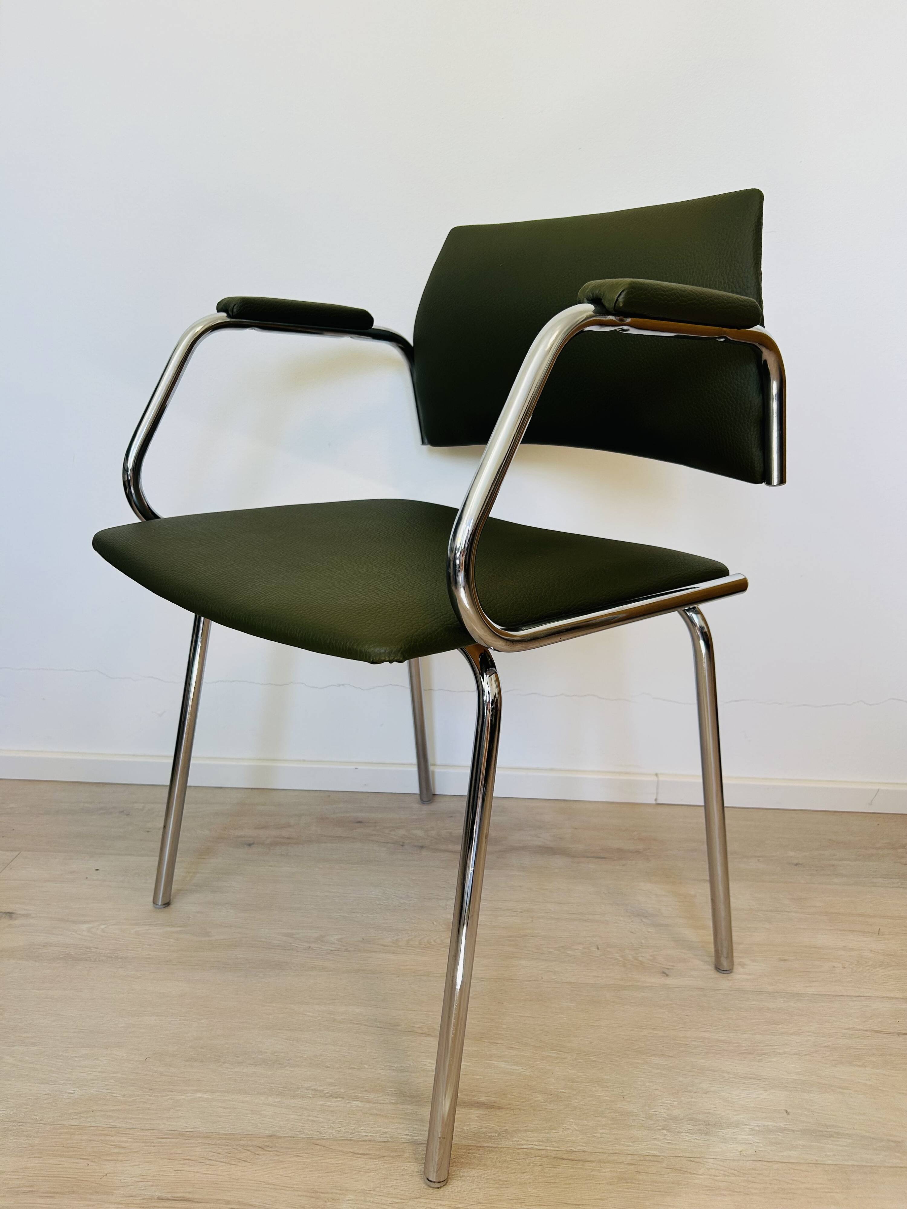 Fully Restored Olive Office Chair by Kovona from Czechoslovakia 1970’s