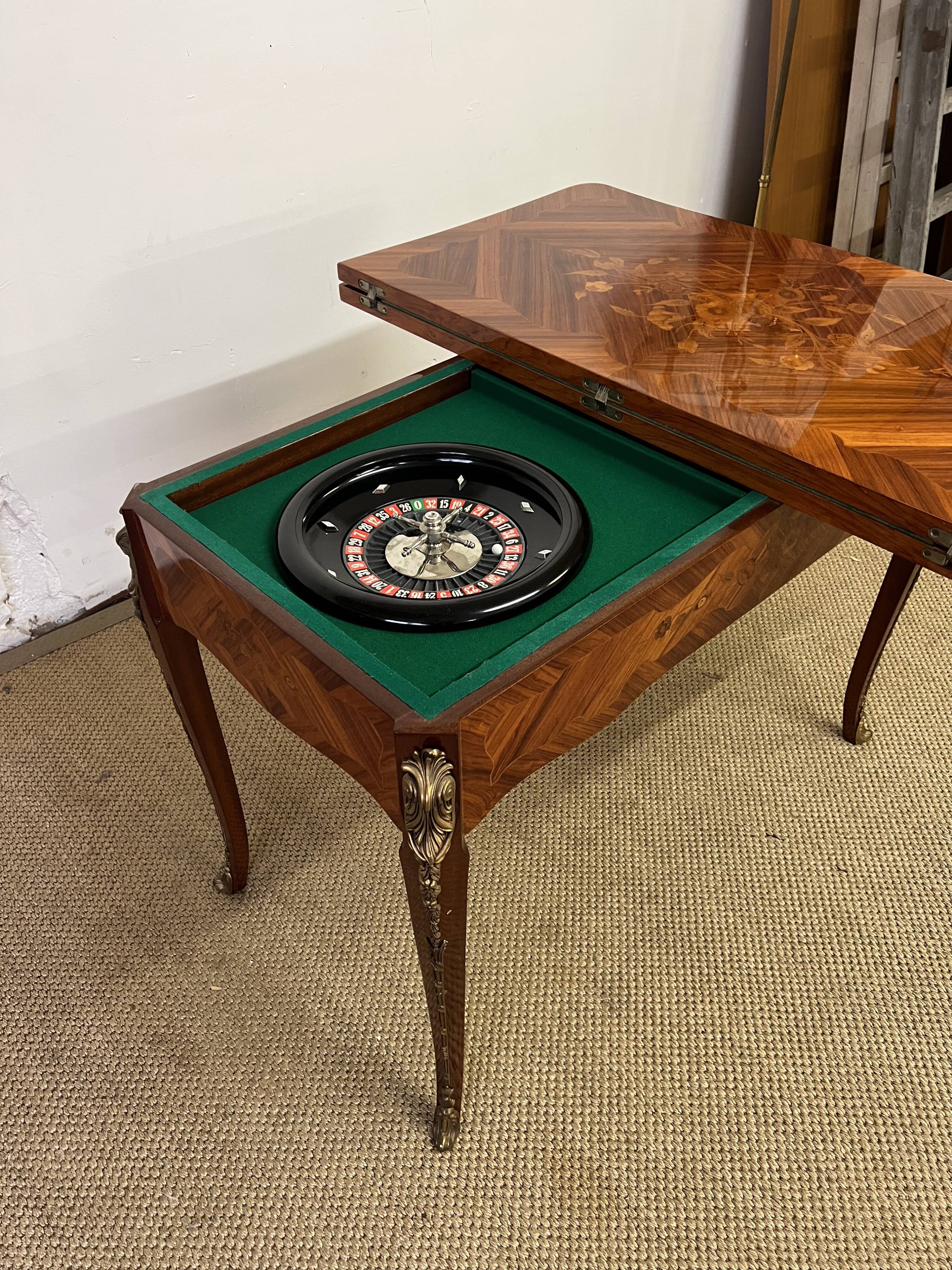 19th century floral marquetry games table