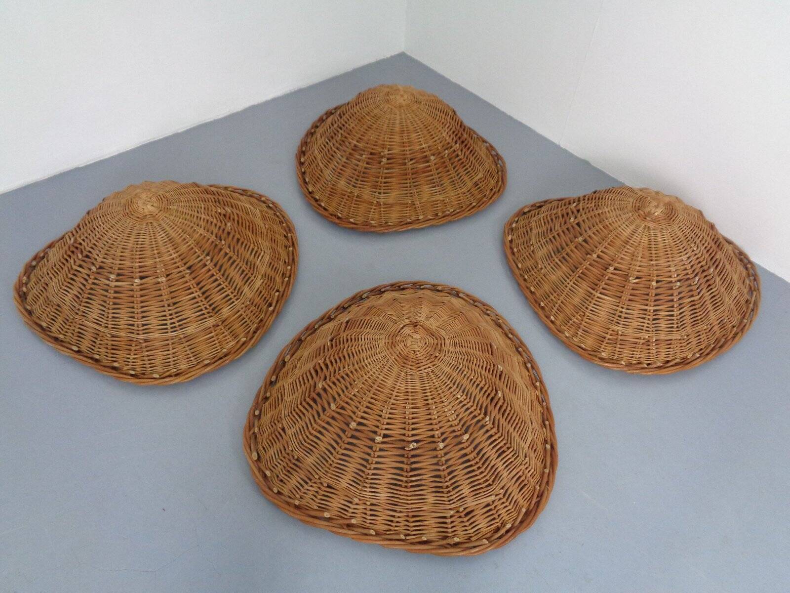 Mid-Century German Bamboo Chairs, 1950s, Set of 4