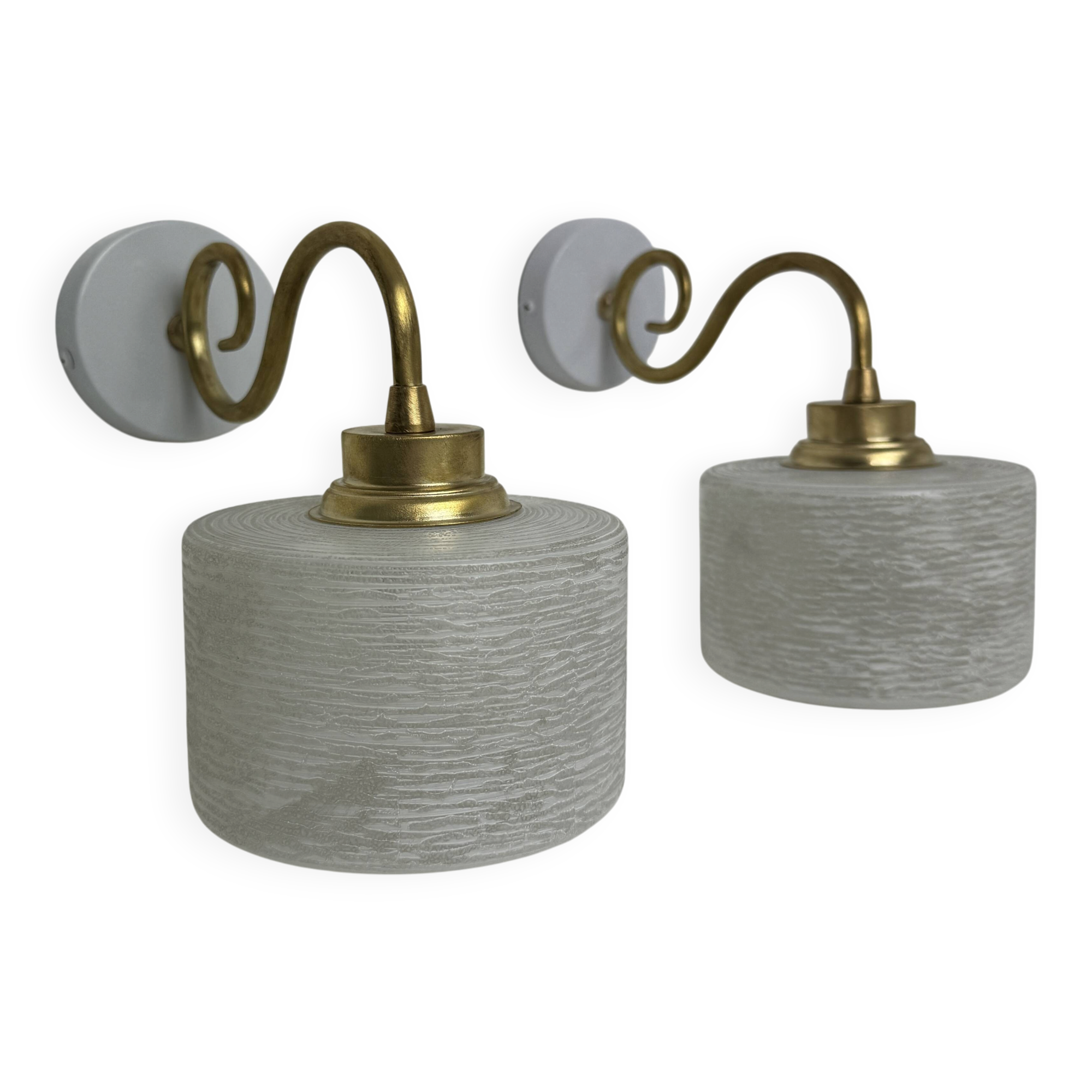 Pair of vintage granite glass wall lights