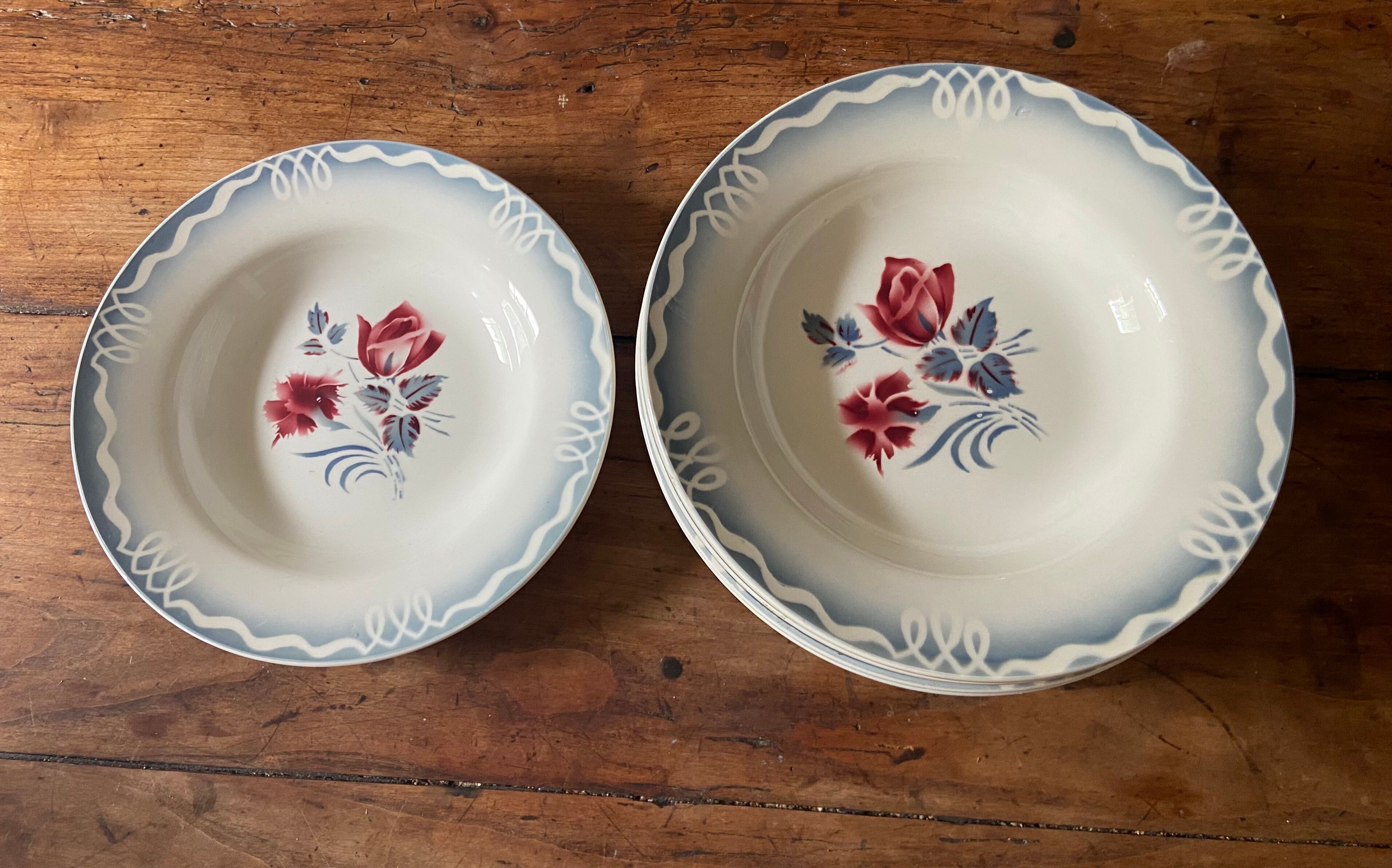 12 hollow plates DIgoin-Sarreguemines model Marinette