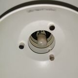 White pendant light, Scandinavian, space age, Poulsen style, 1990.