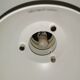 White pendant light, Scandinavian, space age, Poulsen style, 1990.