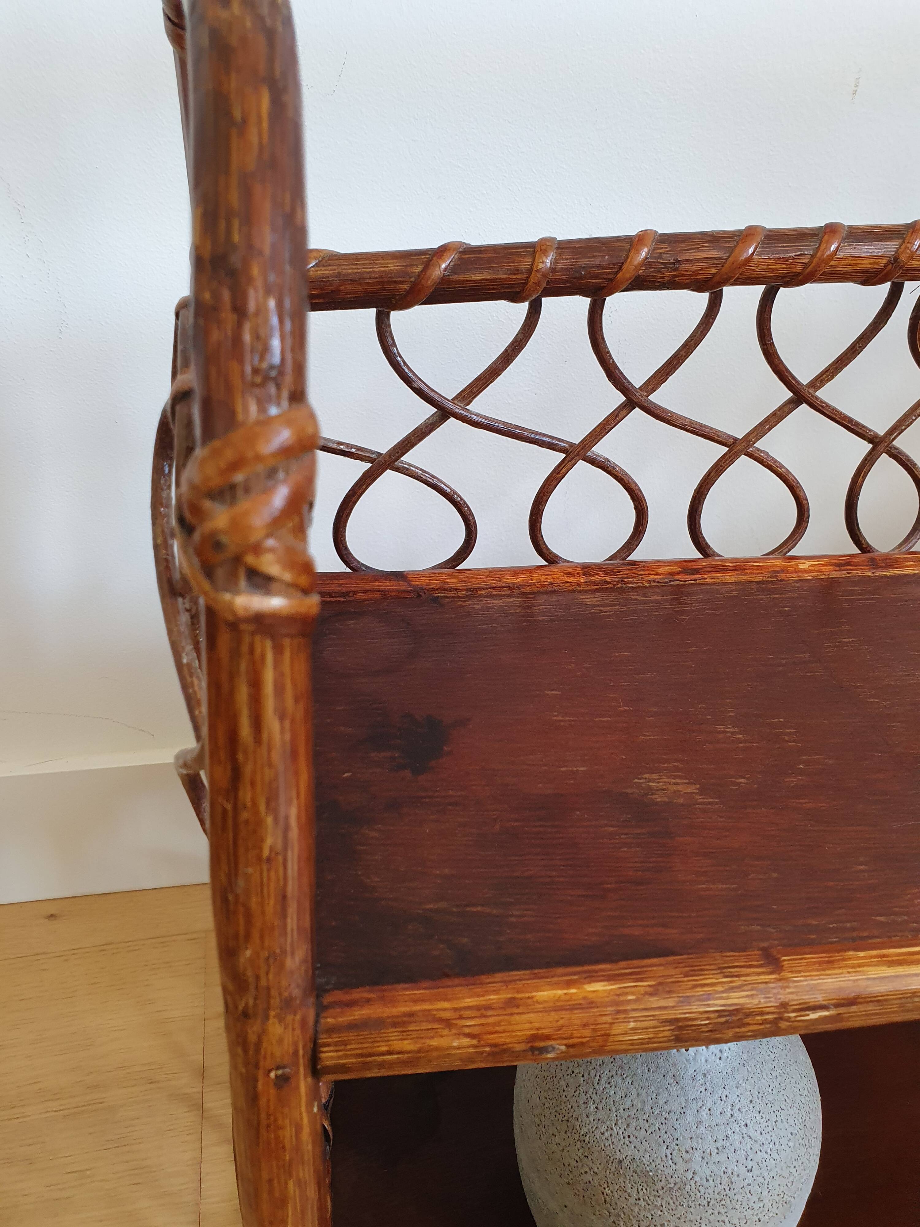 Vintage rattan shelf