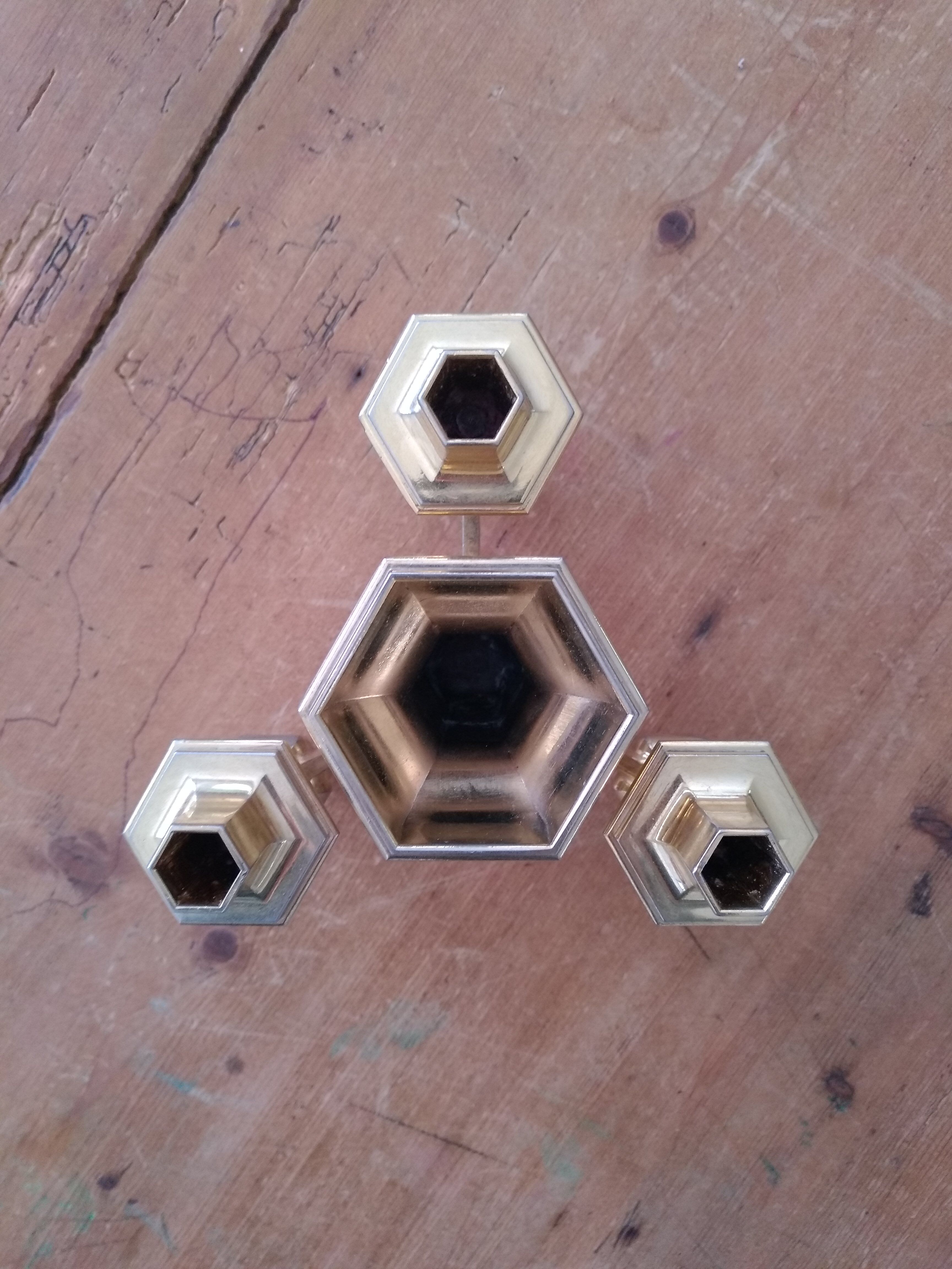 Nagel's golden modular Scandinavian candlestick candlestick