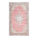 Tapis turc vintage en laine et coton rose noué à la main