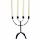 Mid-Century Minimalistic Black Wrought Iron Menorah Candelabra