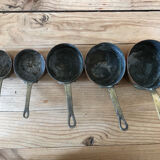 Mini battery of 5 pewter pans