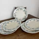 Ensemble de 6 assiettes à dessert en faïence de Maastricht modèle Clara