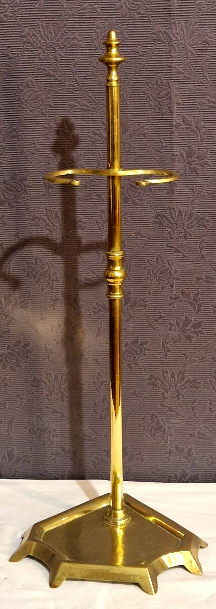 19th century brass fireplace set