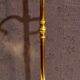 19th-century brass fireplace tool set