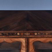Showcase in precious wood marquetry, Louis XV Transition style.