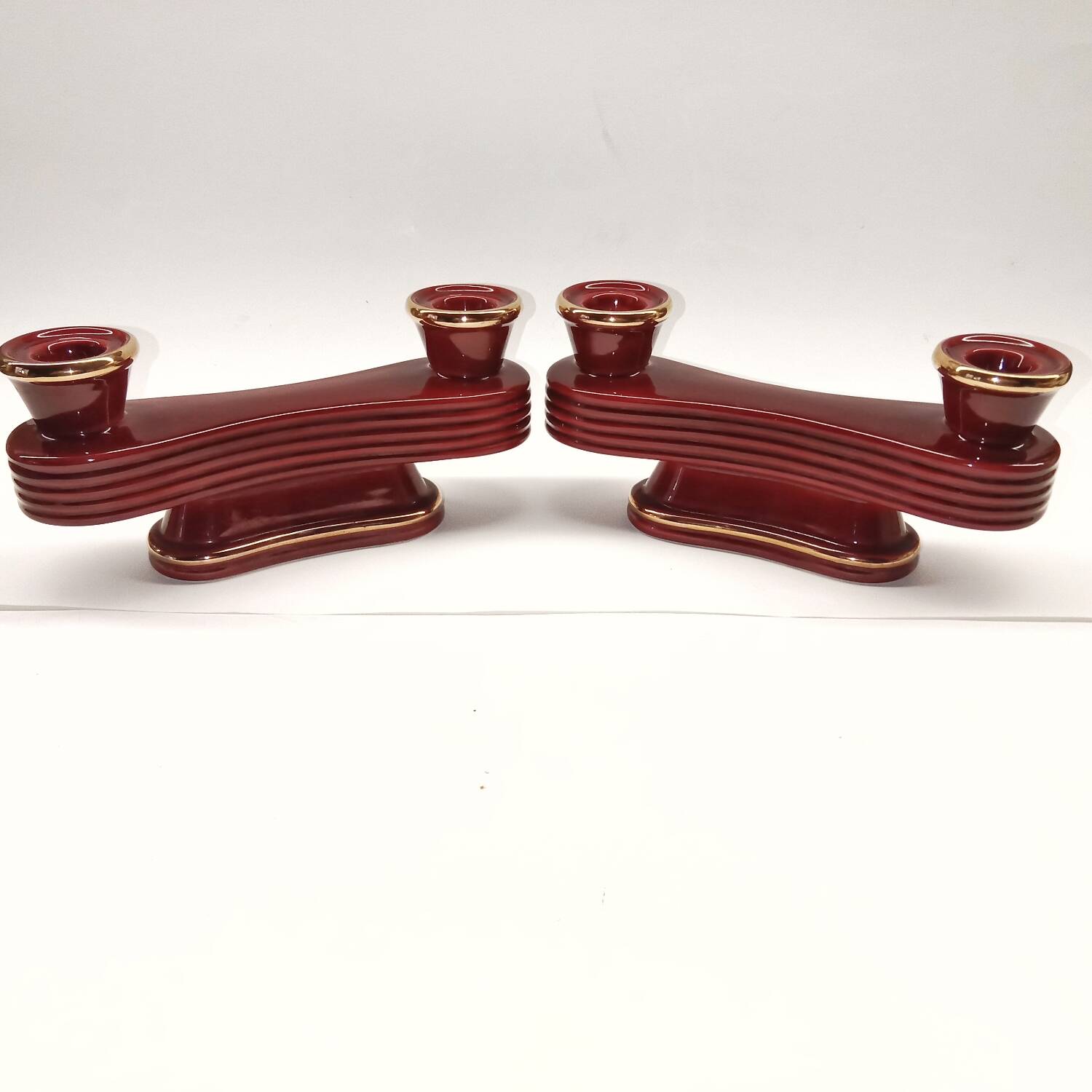 Set of 2 Art Deco candlesticks from the 1930s