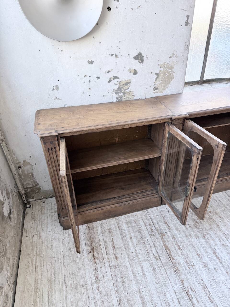 Enfilade display cabinet, solid oak, 1920.
