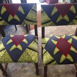 Paire de chaises XIX tissu wax