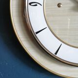 Formica vintage clock round silent wall clock "SMI golden maple"