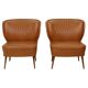 Pair of Vintage Expo 58 Cocktail Chairs, Cognac Faux Leather, Sixties