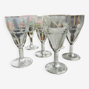 6 anciens verres bistrot