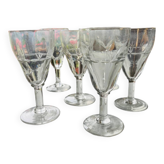 6 anciens verres bistrot